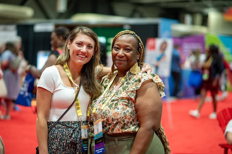 Counselors in the exhibit hall