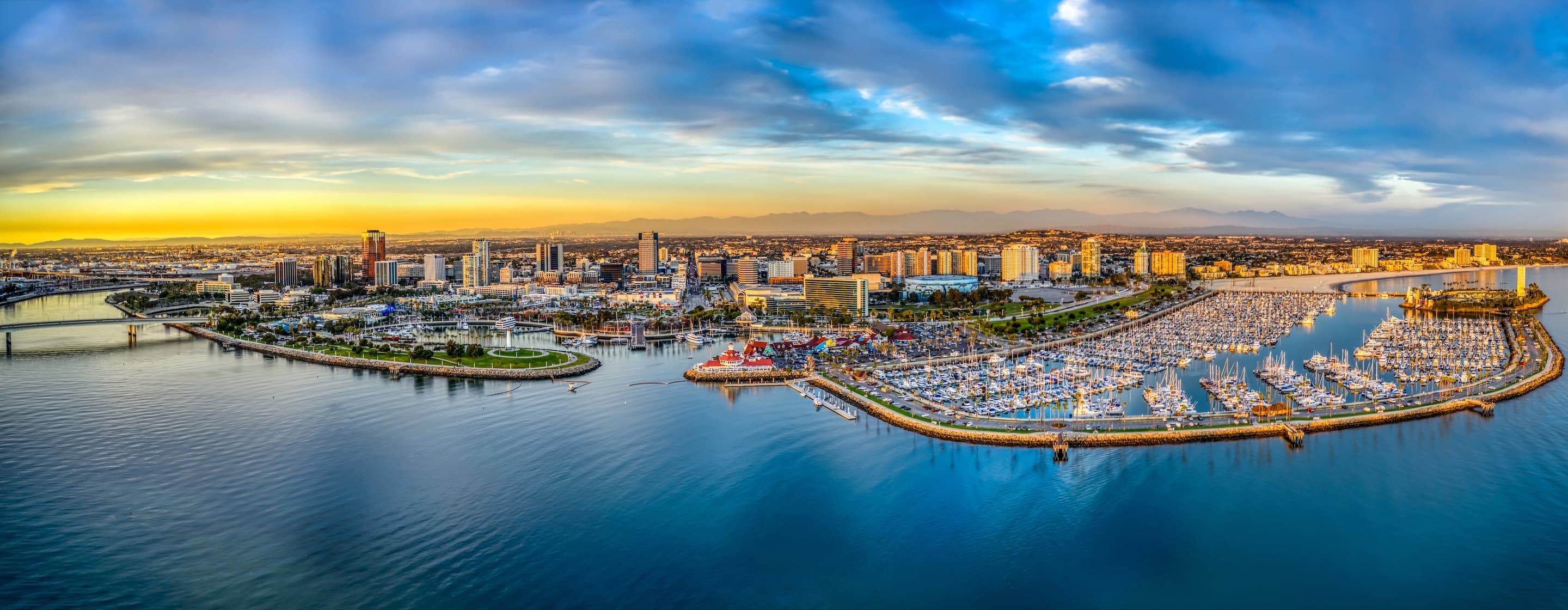 long beach california with waves